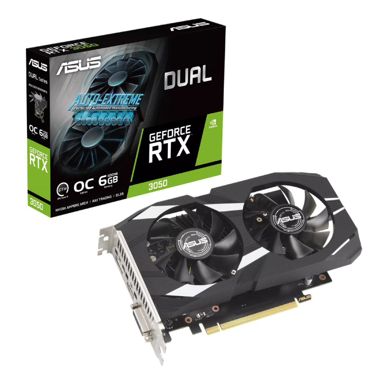 Asus Dual GeForce RTX 3050 OC 6GB GDDR6 Graphics Card