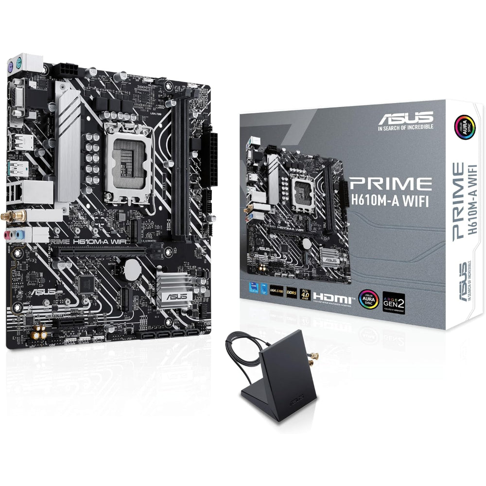 Asus PRIME H610M-A WiFi 5 Motherboard, LGA 1700 Socket, DDR5 Memory