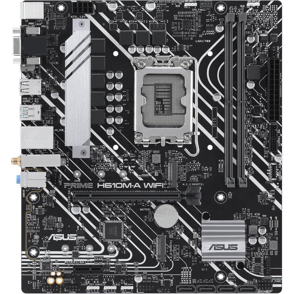 Asus PRIME H610M-A WiFi 5 Motherboard, LGA 1700 Socket, DDR5 Memory