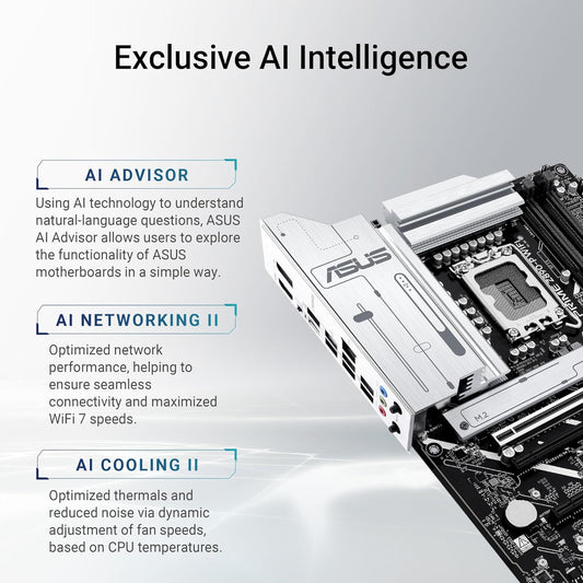 مازر بورد اسوس برايم Z890-P واي فاي 7، مقبس LGA 1851، ذاكرة DDR5