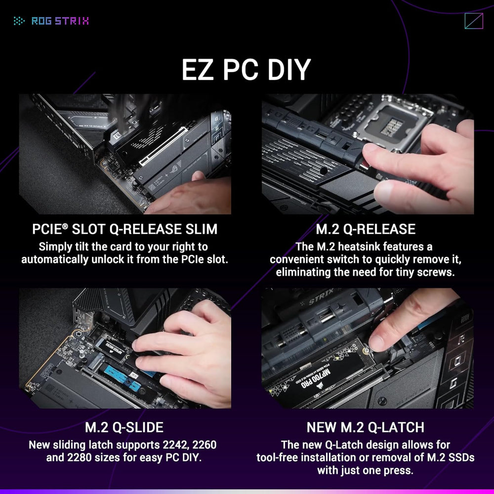 Asus ROG Strix Z890-E Gaming WIFI 7 Motherboard, LGA 1851 Socket, DDR5 Memory