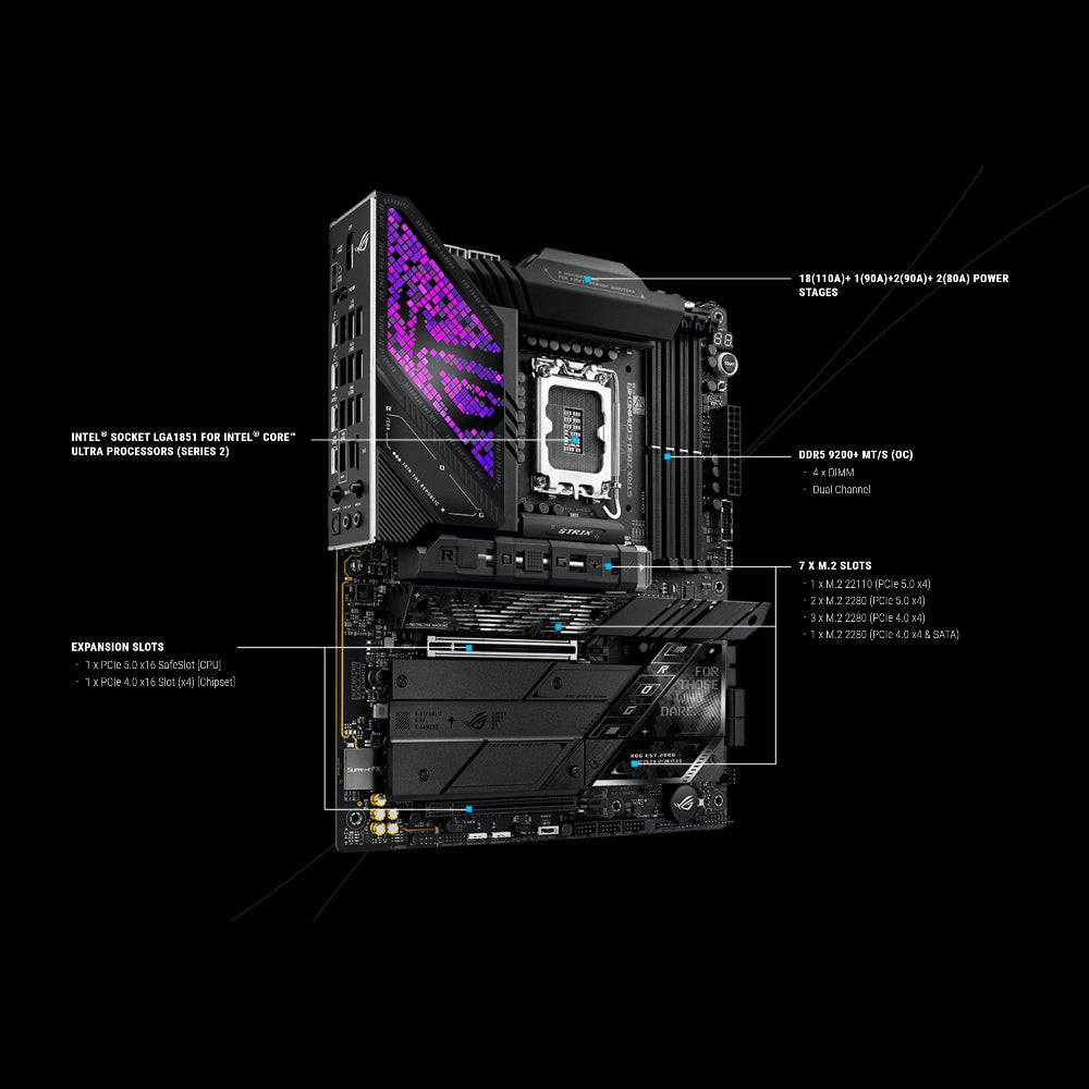 Asus ROG Strix Z890-E Gaming WIFI 7 Motherboard, LGA 1851 Socket, DDR5 Memory