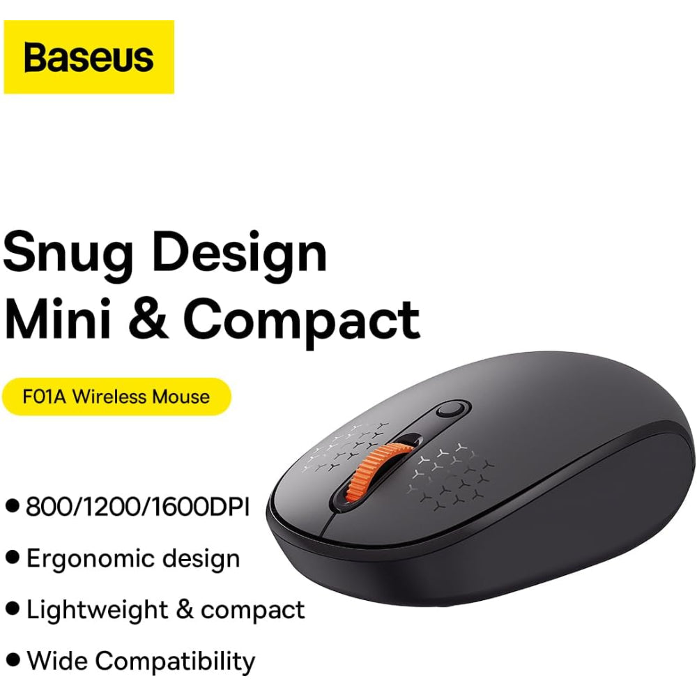 Baseus F01B Tri-Mode Wireless Mouse, 1600 DPI