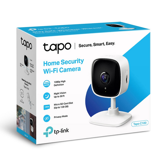 Tapo C100 Wi-Fi Indoor CCTV Audio Camera, 3.3mm Lens