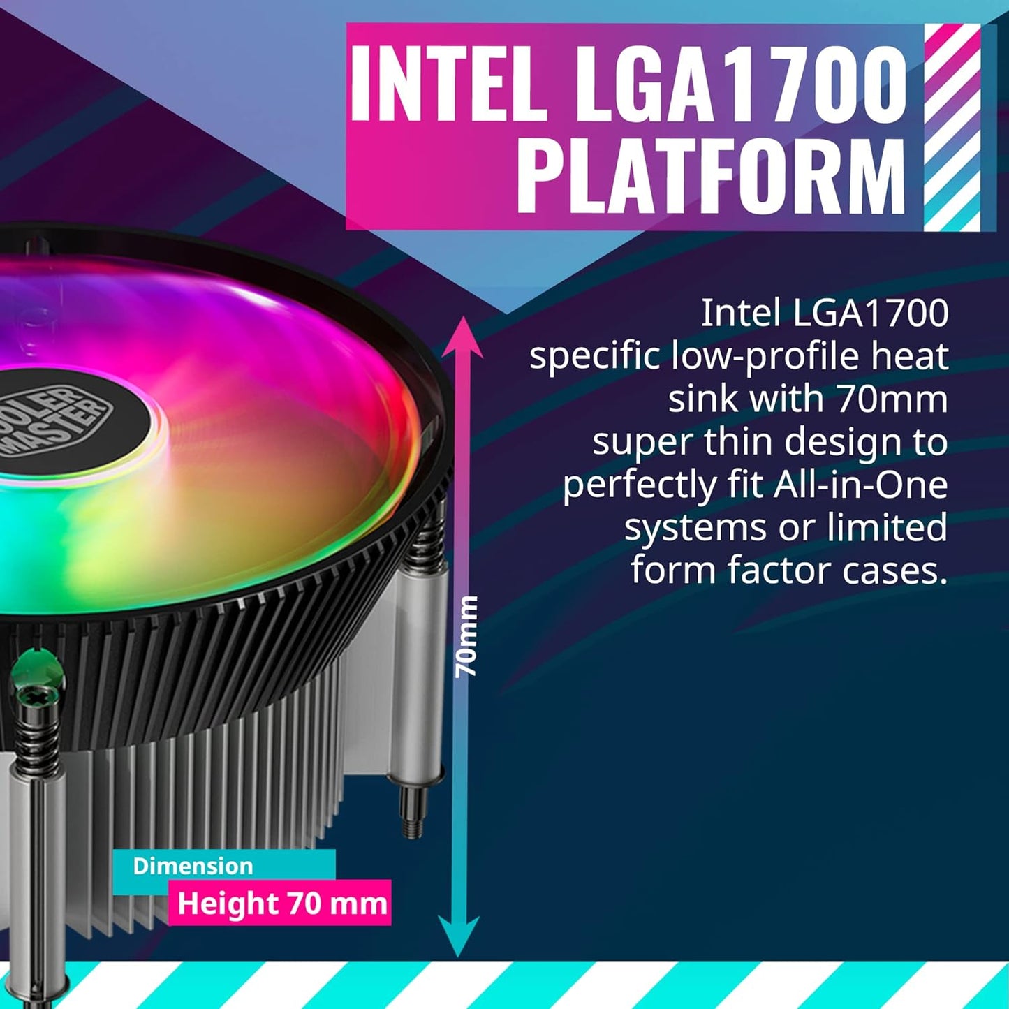 مروحة تبريد ARGB كولر ماستر I70C لمقبس LGA1700