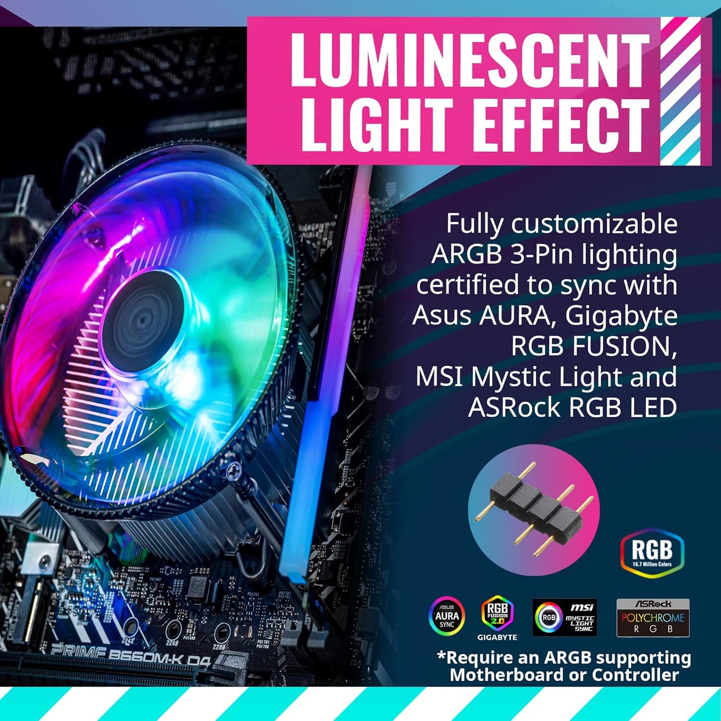 مروحة تبريد ARGB كولر ماستر I70C لمقبس LGA1700