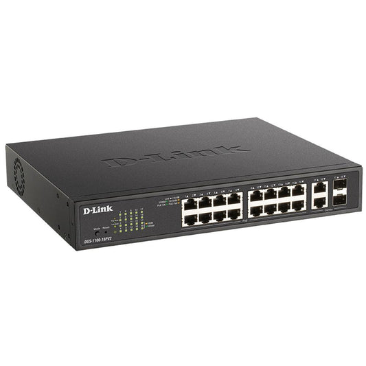 D-Link DGS-1100-18PV2 Managed PoE Switch, 18 Ports