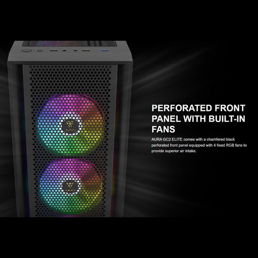 Gamdias Aura GC2 Elite Mid-Tower PC Case with Aura GP750 750W PSU