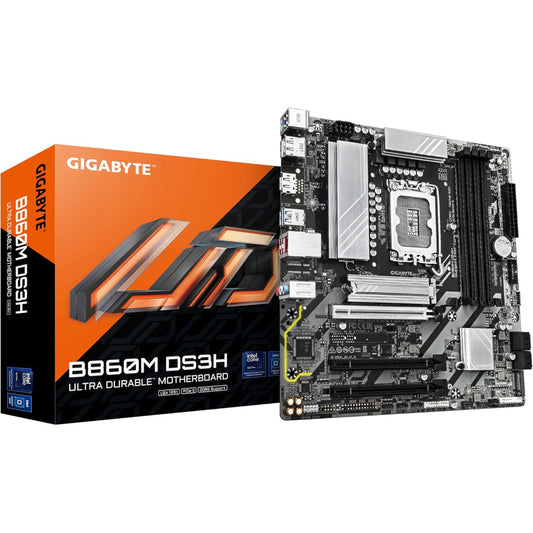 Gigabyte B860M DS3H Motherboard, LGA 1851 Socket, DDR5 Memory