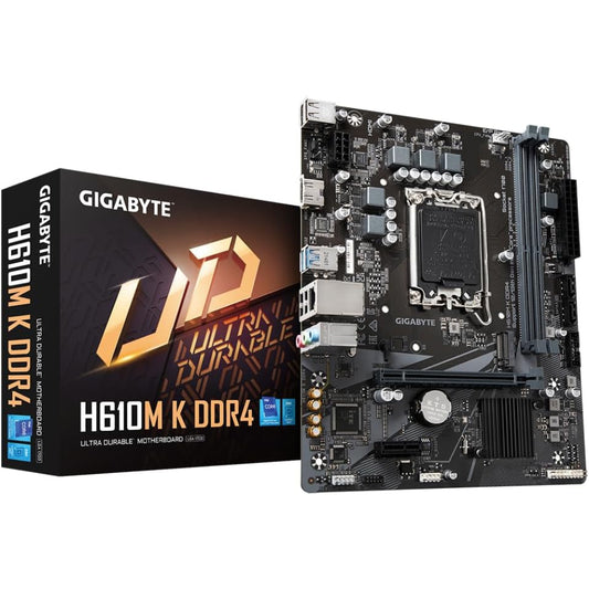 Gigabyte H610M K Motherboard, LGA 1700 Socket, DDR4 Memory