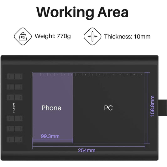 Huion Inspiroy H1060P Graphics Tablet