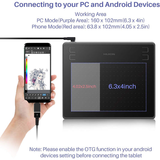 Huion HS64 OSU Graphics Tablet