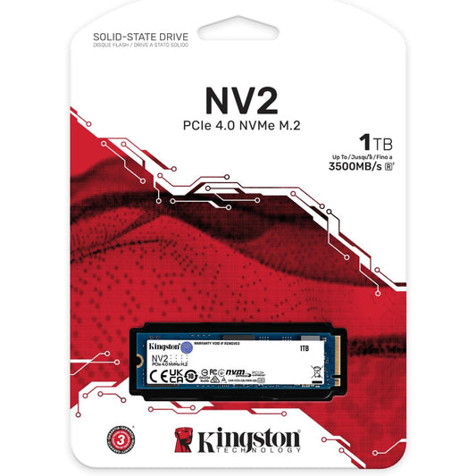 درايف NVMe M.2 SSD كينجستون NV2 سعة 1 تيرابايت - 3500 ميجابايت/ثانية