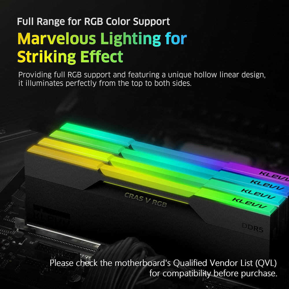 Klevv CRAS V RGB 64GB (2 × 32GB) DDR5 RAM 6400MHz