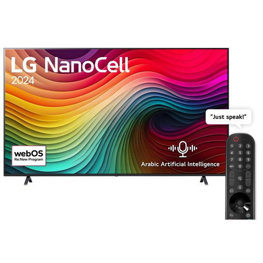 تلفزيون سمارت 4K ال جي بتقنية نانو سيل، مقاس 50 بوصة، مع ريموت AI ماجيك - webOS24 50NANO80T6A