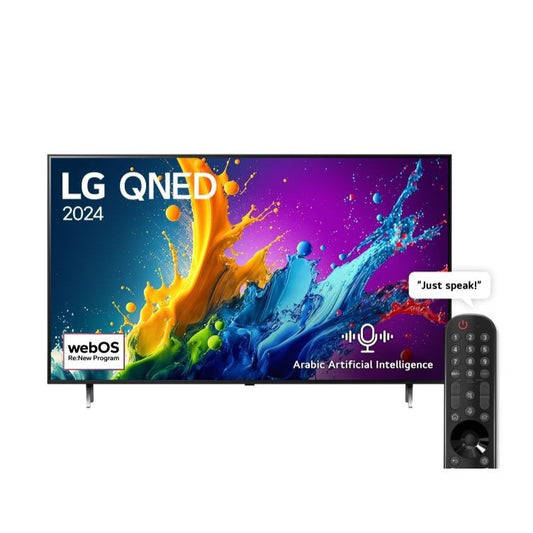 LG 4K QNED Smart TV, 55 Inch, with AI Magic Remote - webOS24 55QNED80T6B