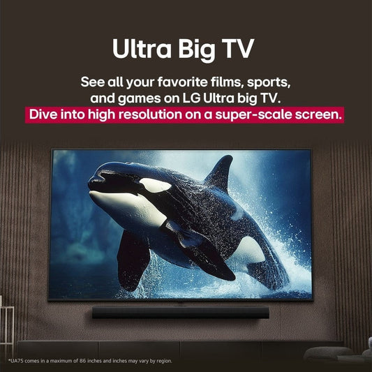 LG 4K UHD Smart TV, 55 Inch, with AI Magic Remote - webOS25 55UA85006LA