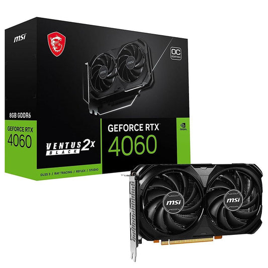 MSI GeForce RTX 4060 VENTUS 2X BLACK OC 8GB GDDR6 Graphics Card