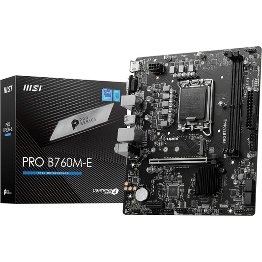 MSI PRO B760M-E Motherboard, LGA 1700 Socket, DDR5 Memory