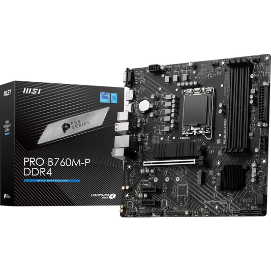MSI PRO B760M-P Motherboard, LGA 1700 Socket, DDR4 Memory