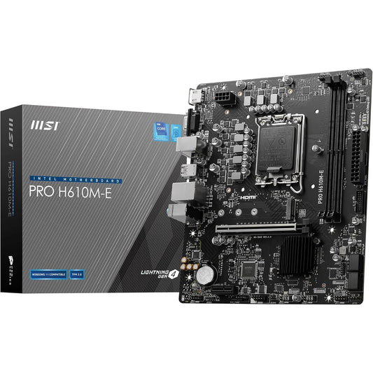 MSI PRO H610M-E Motherboard, LGA 1700 Socket, DDR4 Memory