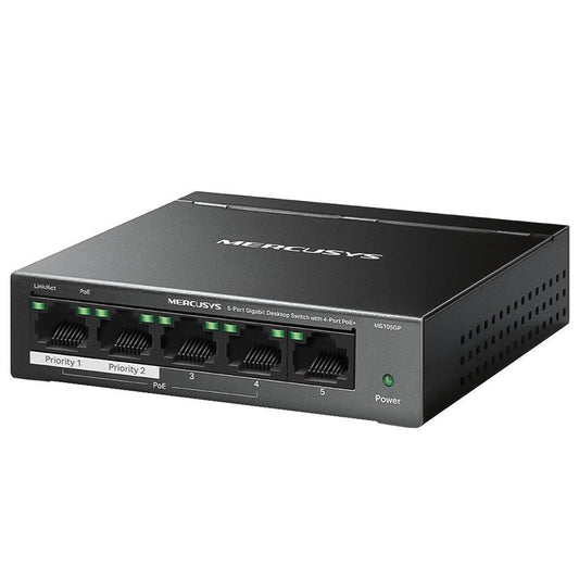 Mercusys MS105GP Unmanaged PoE Switch, 5 Ports