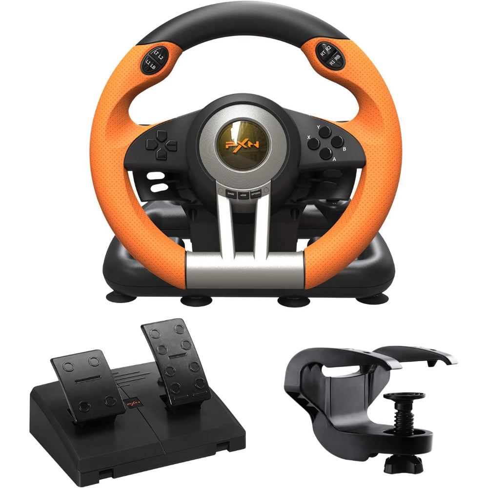 PXN V3II Racing Games Steering Wheel, With Racing Pedals