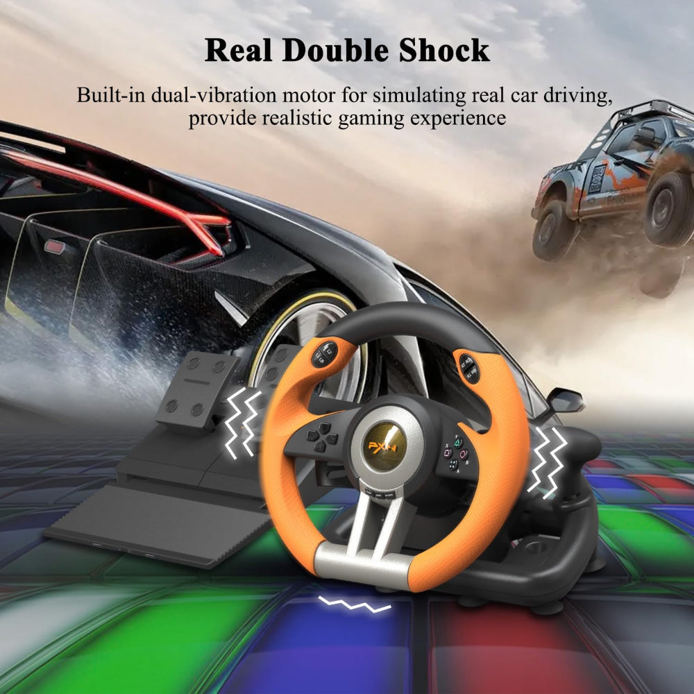 PXN V3II Racing Games Steering Wheel, With Racing Pedals