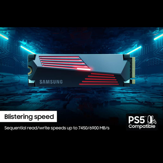 درايف NVMe M.2 SSD سامسونج 990 برو سعة 1 تيرابايت مع مشتت حراري - 7450 ميجابايت/ثانية