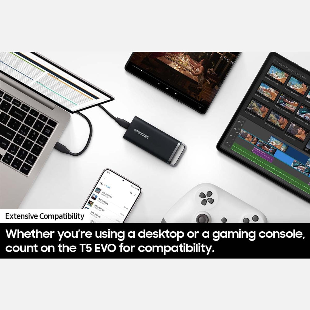 درايف SSD خارجي سامسونج T5 ايفو سعة 4 تيرابايت - سرعة 460 ميجابايت/ثانية
