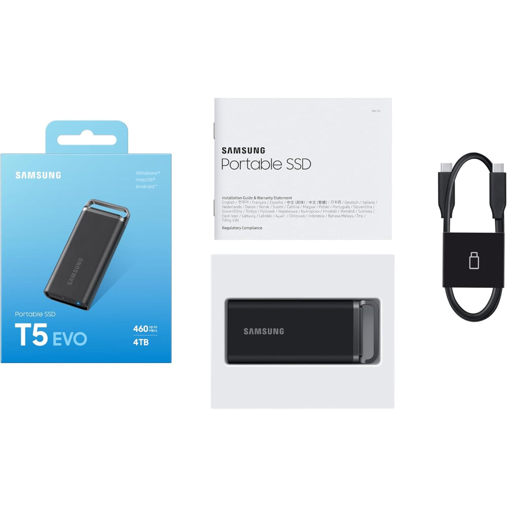 درايف SSD خارجي سامسونج T5 ايفو سعة 4 تيرابايت - سرعة 460 ميجابايت/ثانية