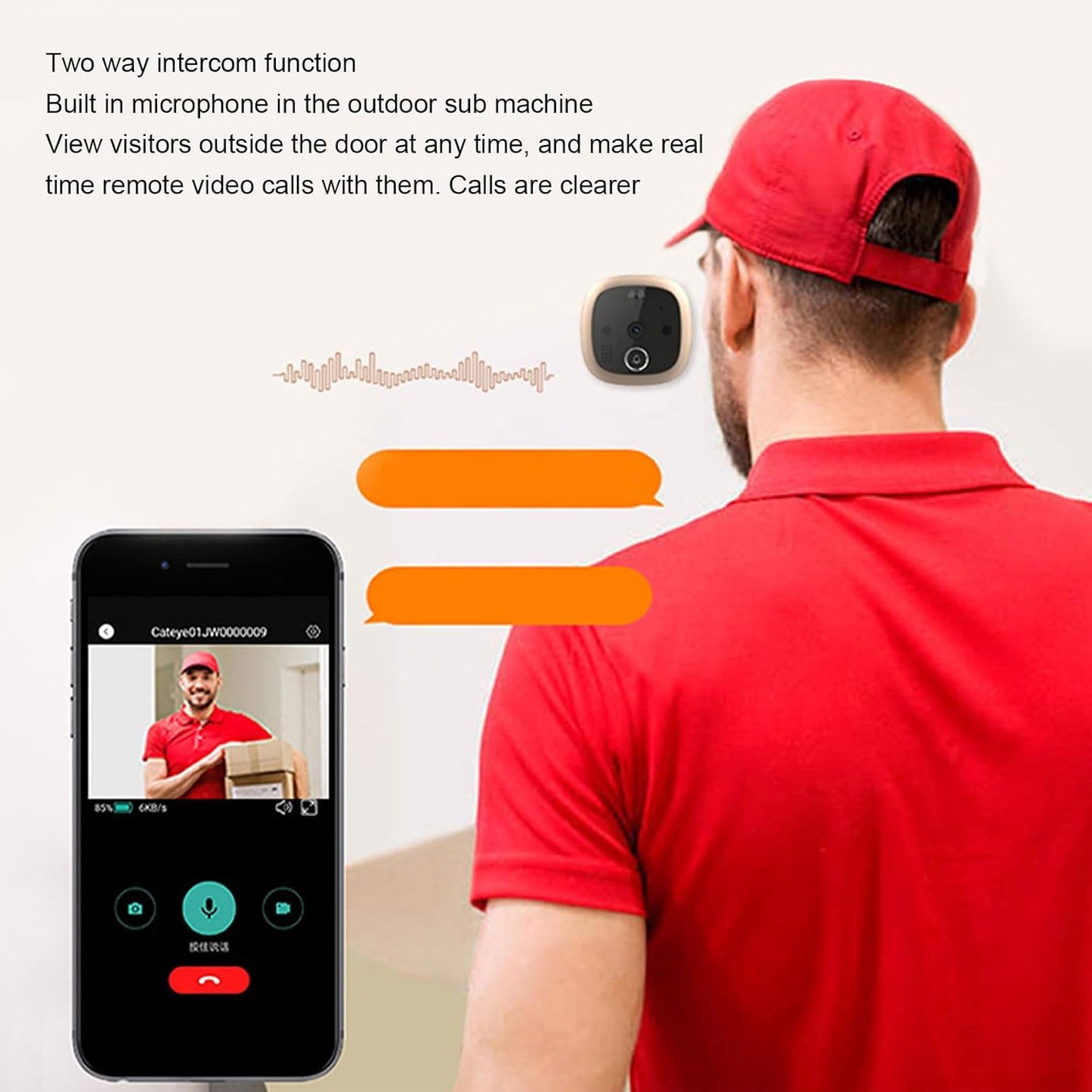 Smart Wi-Fi Doorbell, with Camera and Mobile App