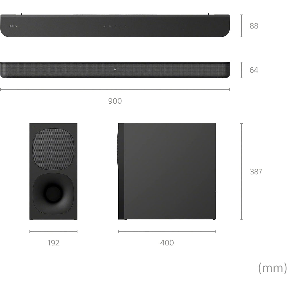 Sony HT-S400 Bluetooth Soundbar with Subwoofer