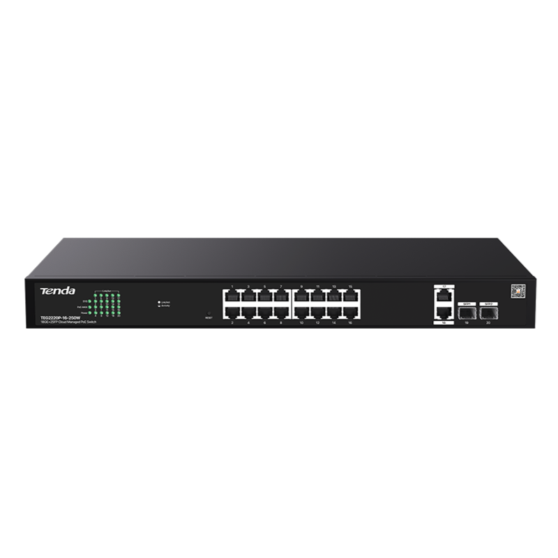 Tenda TEG2220P-16-250W Managed PoE Switch - 16 Ports