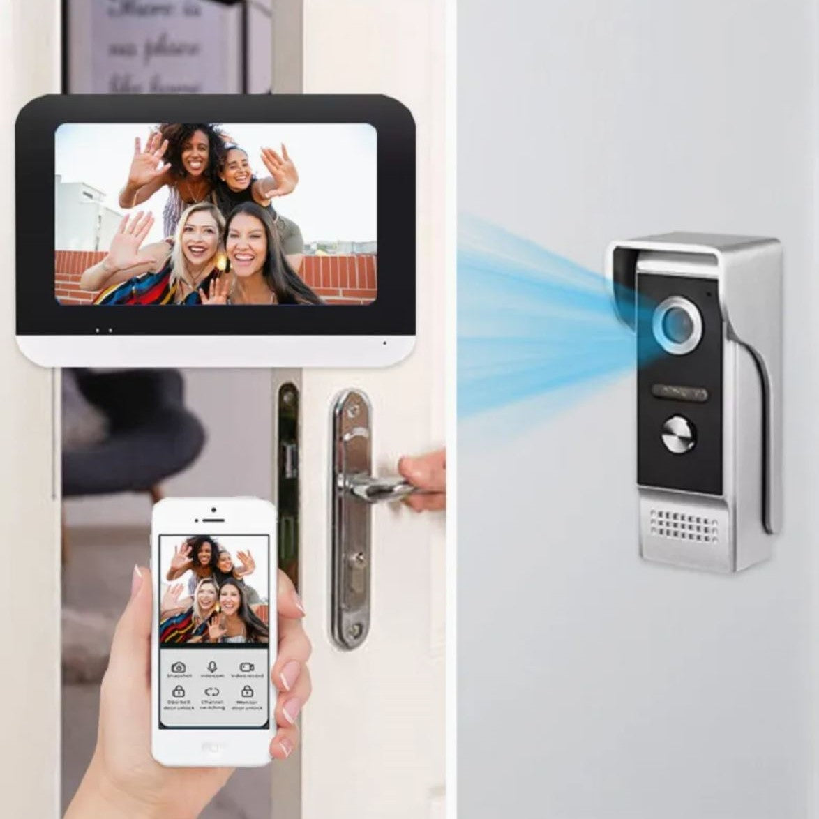 Smart Wi-Fi Doorbell, with Camera and Mobile App - V70MT-M4-HD
