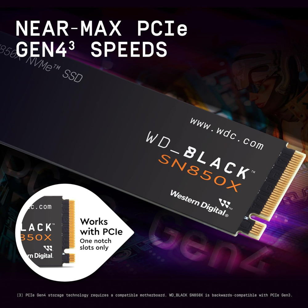 درايف NVMe M.2 SSD ويسترن ديجيتال بلاك SN850X سعة 1 تيرابايت - سرعة 7300 ميجابايت/ثانية
