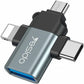 Yesido GS15 USB-A to Micro USB + Lightning + USB-C OTG Adapter